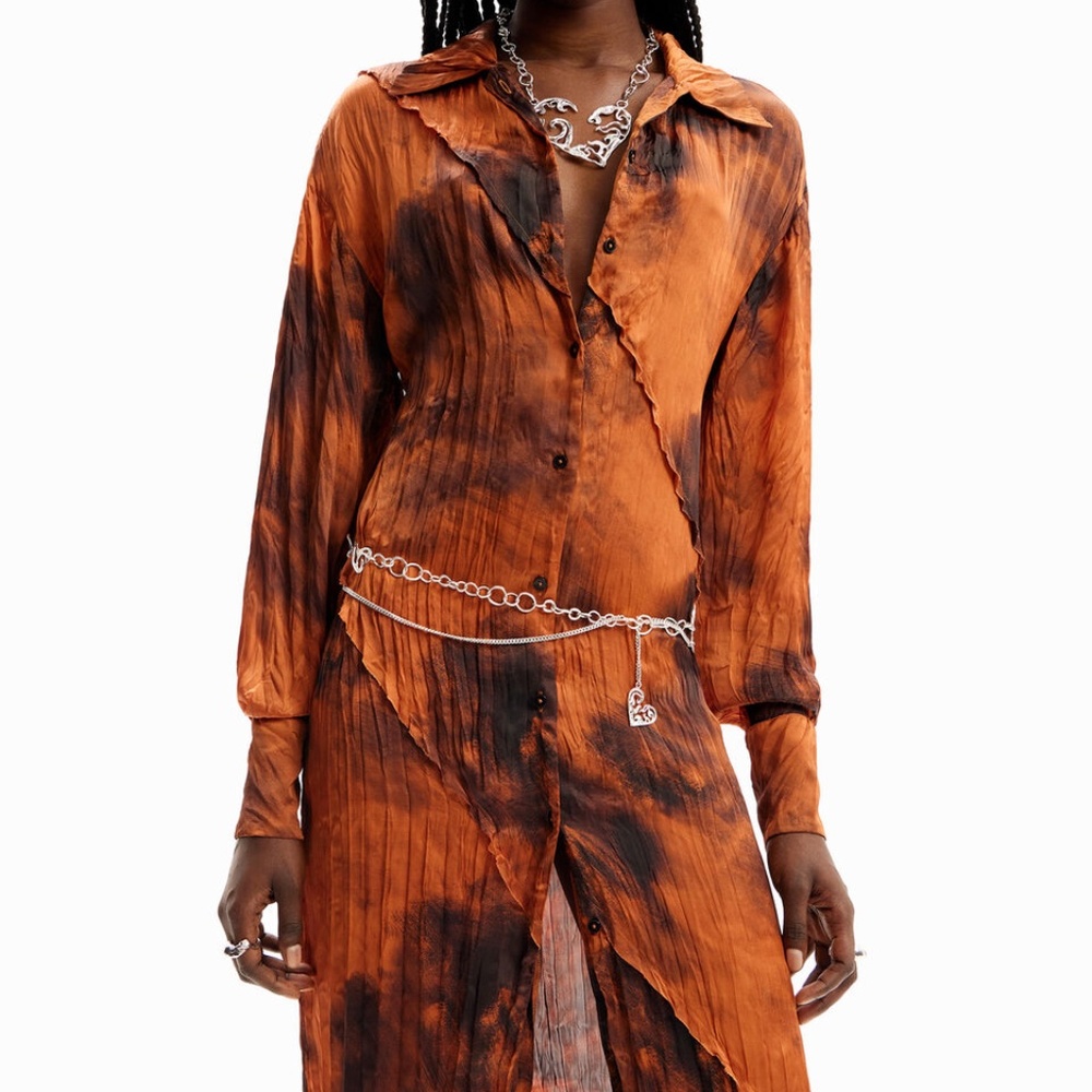 DESIGUAL MIDI SHIRT DRESS